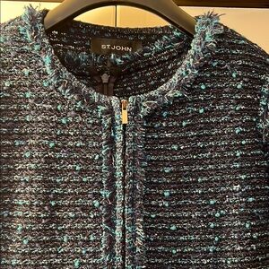 St. John Blue Tweed Dress and Coat